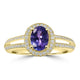 0.79ct Tanzanite Rings with 0.37tct Diamond set in 14K Yellow Gold