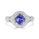 1.42ct Tanzanite Rings with 0.63tct Diamond set in 14K White Gold