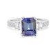 2.54Ct Golden Tanzanite Rings With 0.52Tct Diamonds Set In 18Kt White Gold