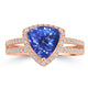 2.63ct Tanzanite Rings with 0.48tct Diamond set in 14K Rose Gold