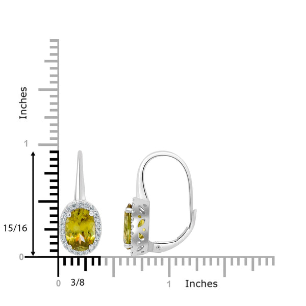 4.44tct Sphene Earring with 0.3tct Diamonds set in 14K White Gold