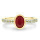 1.80Ct Ruby Ring With 0.13Tct Diamonds Set In 14K Rose Gold