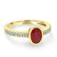 1.80Ct Ruby Ring With 0.13Tct Diamonds Set In 14K Rose Gold