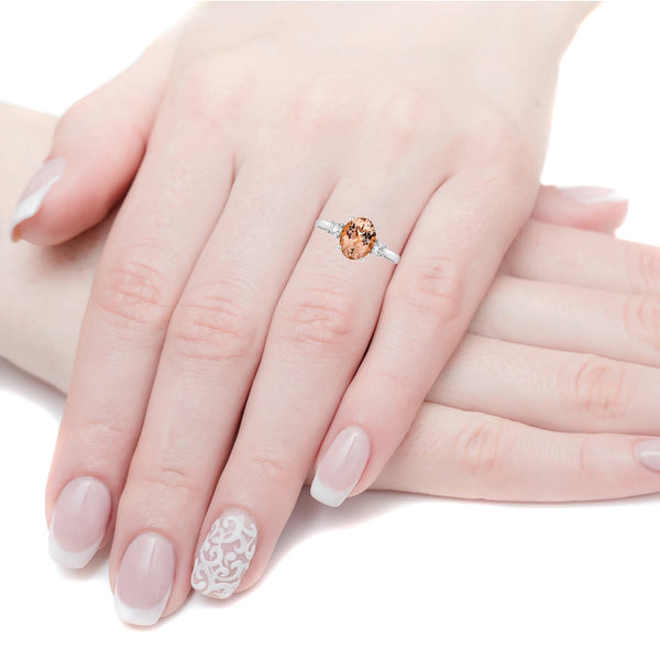 2.49ct Morganite Rings with 0.30tct diamonds set in 14kt rose gold