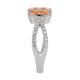 1.57ct Imperial Topaz ring with ).33tct diamonds set in 14K white gold