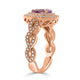 0.91ct Sapphire Rings with 0.48tct diamonds set in 14KT rose gold