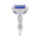 3.02ct Blue Ring with 0.55tct Diamonds set in 14K White Gold