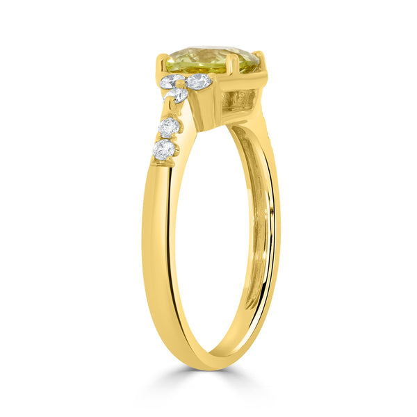 1.29ct Sapphire Rings with 0.25tct diamonds set in 14KT yellow gold