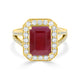 6.47Ct Ruby Ring With 0.74Tct Diamonds Set In 14K Yellow Gold