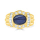 2.5ct Sapphire Cabochon Ring with 0.7tct Diamonds set in 18K Yellow Gold