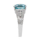 5.53ct Blue Zircon ring with 0.51ct diamonds set in 14K white gold