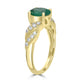 1.31ct   Emerald Rings with 0.31tct Diamond set in 14K Yellow Gold