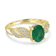 1.31ct   Emerald Rings with 0.31tct Diamond set in 14K Yellow Gold