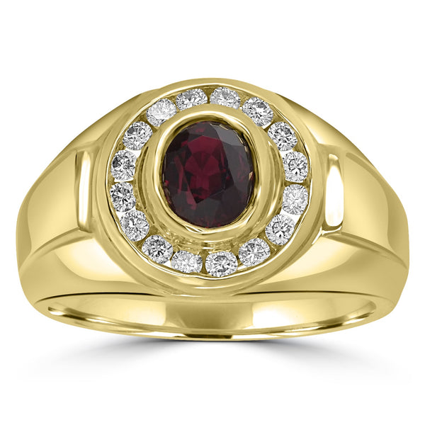 1.29ct   Ruby Rings with 0.44tct Diamond set in 14K Yellow Gold