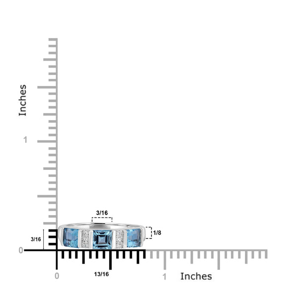 1.237ct Aquamarine Rings with 0.03tct Diamond set in 18K White Gold