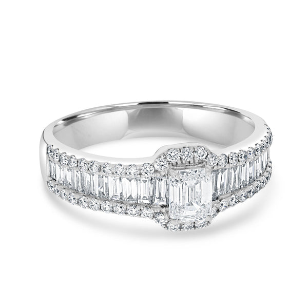 0.5ct Diamond Ring with 1.03tct Diamonds set in 18K White Gold