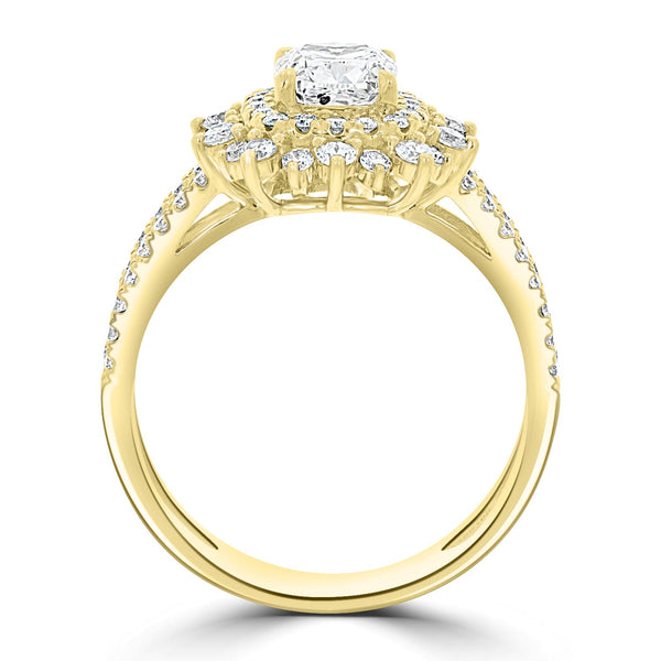 1.04ct Diamond  Rings with 0.63tct Diamond set in 18K Yellow Gold