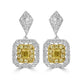 0.4tct Yellow Diamond Earring with 0.88tct Diamonds set in 18K Two Tone Gold