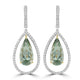 10.77tct Prasiolite Earrings with 1.25tct Diamond set in 18K Two Tone Gold