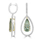 10.77tct Prasiolite Earrings with 1.25tct Diamond set in 18K Two Tone Gold