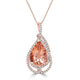 9.55ct Morganite Pendants with 0.92tct Diamond set in 14K Rose Gold