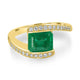 1.74ct Emerald Ring with 0.22tct Diamonds set in 14K Yellow Gold