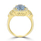 4.08ct Aquamarine Ring with 0.33tct Diamonds set in 14K Yellow Gold