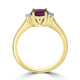 0.99ct Ruby Ring with 0.1tct Diamonds set in 14K Yellow Gold