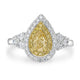 0.51tct Yellow Diamonds Rings with 0.82tct white diamonds set in 14kt two tone gold