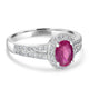 0.76ct Ruby Ring with 0.44tct Diamonds set in 14K White Gold