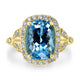 4.08ct Aquamarine Ring with 0.33tct Diamonds set in 14K Yellow Gold