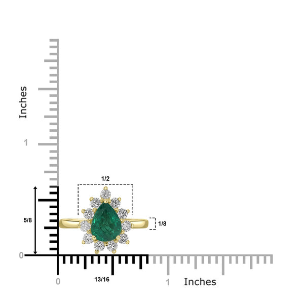 1.63ct   Emerald Rings with 0.67tct Diamond set in 18K Yellow Gold