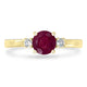 0.99ct Ruby Ring with 0.1tct Diamonds set in 14K Yellow Gold