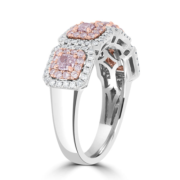 0.45tct Pink Diamond Ring with 0.67tct Diamonds set in 14K Two Tone Gold