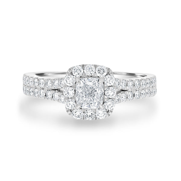 0.5ct Diamond Ring with 0.53tct Diamonds set in 950 Platinum