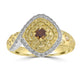 0.215ct Orange Diamond Rings with 0.718tct Diamond set in 18K Two Tone Gold