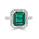 3.49Ct Tourmaline Ring With 0.48Tct Diamoinds Set In 14Kt White Gold