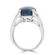 4ct Black Opal Ring with 0.25tct Diamonds set in 900 Platinum